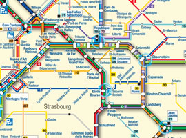 Plan du réseau bus et tram de Strasbourg
